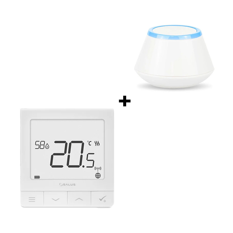 Pachet TERMOSTAT WIRELESS DIGITAL PROGRAMABIL SALUS SQ610RF QUANTUM PENTRU SALUS IT600 + GATEWAY IT600 SMART HOME SALUS UGE600 COORDONATOR INCORPORAT [1]