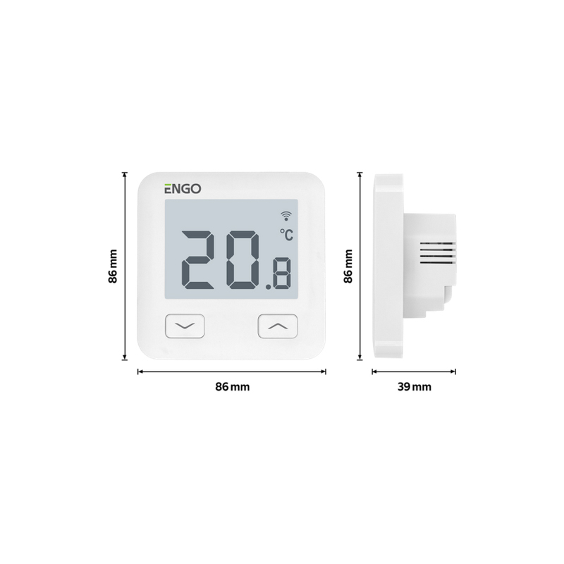TERMOSTAT DE AMBIENT CU FIR CU CONTROL PRIN INTERNET ENGO E10-W ALB [2]