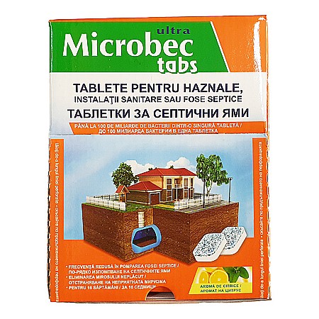 Accesorii consumabile fose septice, separatoare de grasimi - Tableta tratament fose septice haznale Microbec 20gr buc 391