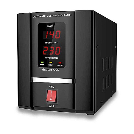 Stabilizatoare de tensiune - STABILIZATOR AUTOMAT 1000VA CU SERVOMOTOR AVR-SRV-CONSTANT 1000WL WELL