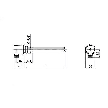 REZISTENTA ELECTRICA REGULUS 6KW 11/2 L495MM CU TERMINAL NEINCALZIT 100MM 8938 [1]