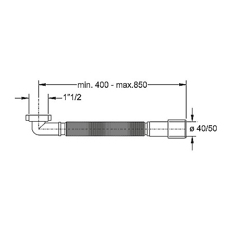 SIFON FLEXIBIL CU COT 11/2  40/50 BN 9370 BONOMINI [1]
