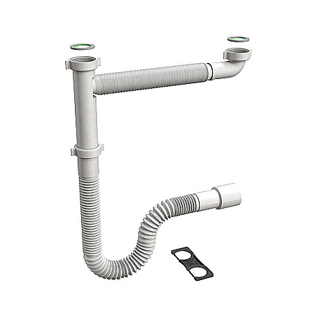 Obiecte Sanitare - SIFON FLEXIBIL 11/2 CU 2 CAI 40-50 BN 1092  BONOMINI
