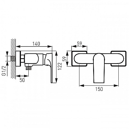 BATERIE PERETE DUS FARA ACCESORII SQUARE BAQ7 FERRO [1]
