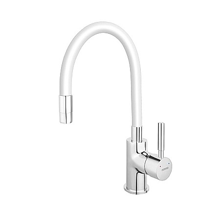 Obiecte Sanitare - BATERIE BUCATARIE FERRO BZA4W STATIVA CU PIPA FLEXIBILA ZUMBA ALBA