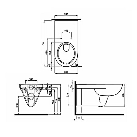 VAS WC SUSPENDAT KOLO NOVA PRO M33500000 PENTRU PERSOANE CU DIZABILITATI [2]