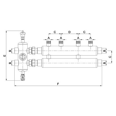 DISTRIBUITOR COLECTOR INOX + BUTELIE 11/4-1 TESA ITALY 2+1 [1]
