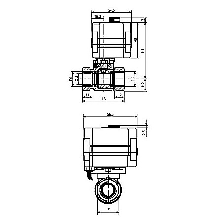 KIT DETECTOR INUNDATIE CU SENZOR SI SERVOVANA 1 DN25 AURATON [2]
