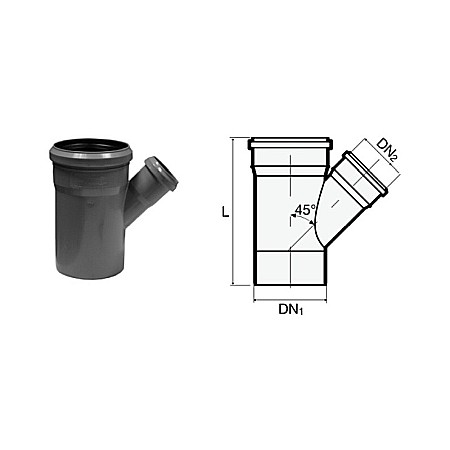 Fitinguri PP canalizare interioara - Ramificatie pp 40-32-45 Easykit