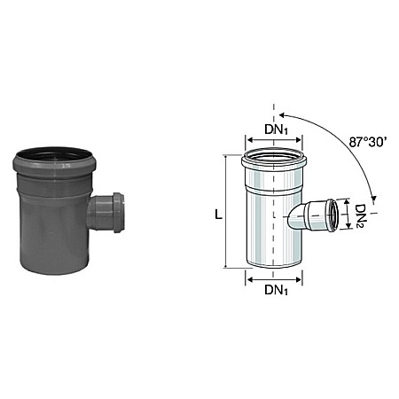 Fitinguri PP canalizare interioara - Ramificatie pp 75-50-90 Easykit