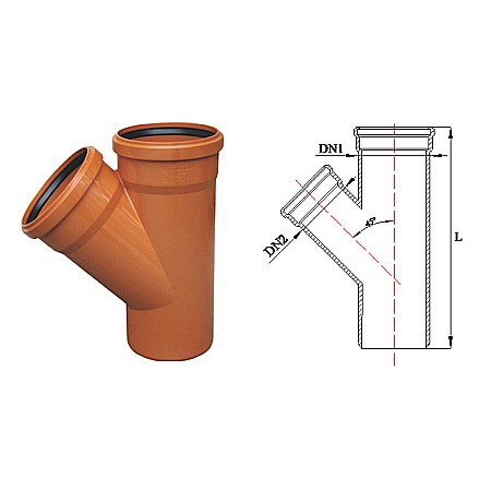 Fitinguri PVC canalizare exterioara - RAMIFICATIE PVC 160-160-45 PORTOCALIE KOMPACTKIT VALROM