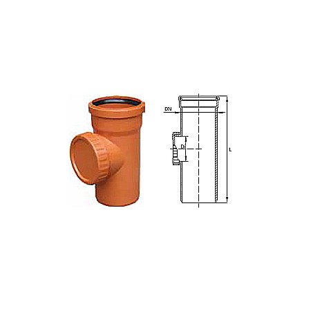 Fitinguri PVC canalizare exterioara - PIESA CURATIRE PVC 110 PORTOCALIU KOMPACTKIT VALROM