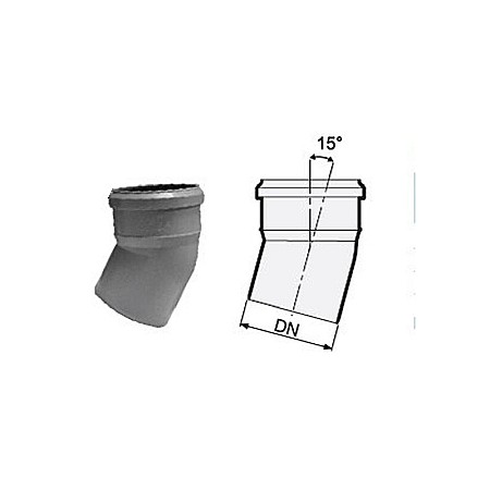 Fitinguri PP canalizare interioara - Cot pp 110-15 Easykit