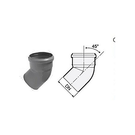 Fitinguri PP canalizare interioara - Cot pp 32-45 Easykit