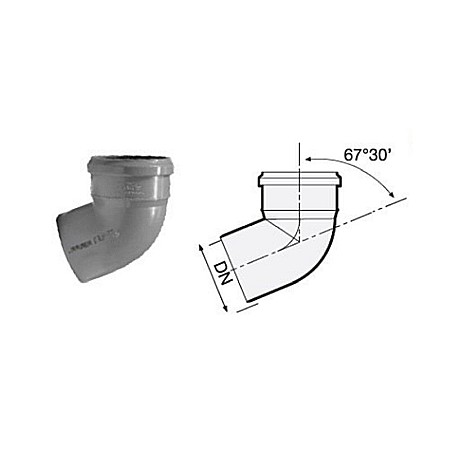 Fitinguri PP canalizare interioara - Cot pp 110-67 Easykit