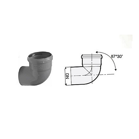 Fitinguri PP canalizare interioara - Cot pp 75-90 Easykit