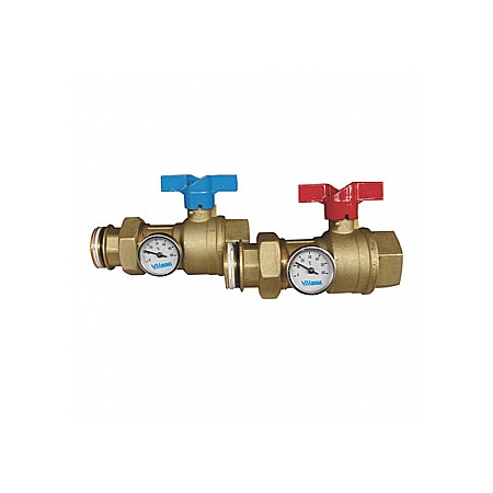Accesorii incalzire in pardoseala - SET ROBINETI 1 FI-FE CU OLANDEZ SI TERMOMETRE PENTRU DISTRIBUITOARE PEXKIT VALROM