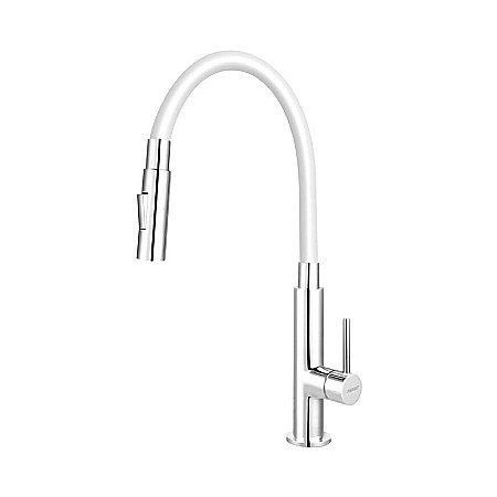 Obiecte Sanitare - ZUMBA SLIM 2F BATERIE FERRO ALBA STATIVA BUCATARIE CU PIPA FLEXIBILA BZA43W