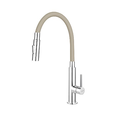 Obiecte Sanitare - ZUMBA SLIM 2F BATERIE FERRO BEJ STATIVA BUCATARIE CU PIPA FLEXIBILA BZA43P