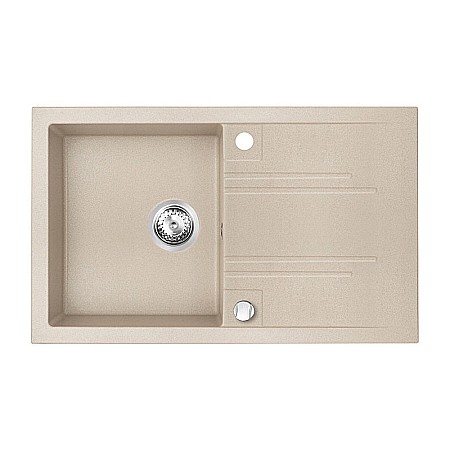 Obiecte Sanitare - CHIUVETA GRANIT FERRO DRGM48/78SA CU O CUVA SI PICURATOR 78X48CM NISIP MEZZO BEJ