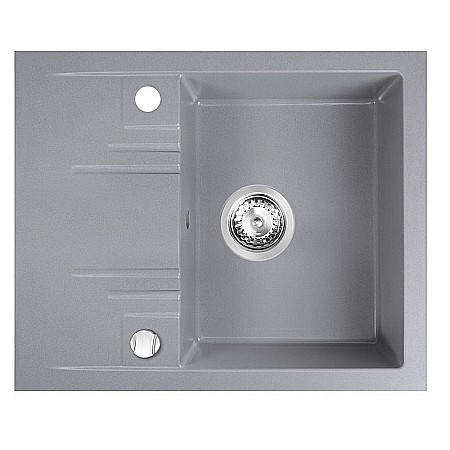 Obiecte Sanitare - CHIUVETA GRANIT FERRO DRGM48/58GA CU O CUVA SI PICURATOR 58X48CM NISIP MEZZO GRI