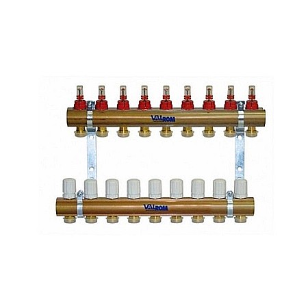 Incalzire in pardoseala - DISTRIBUITOR+COLECTOR 1-3/4 9 CAI CU DEBITMETRE EUROCON PEXKIT VALROM 66420901600