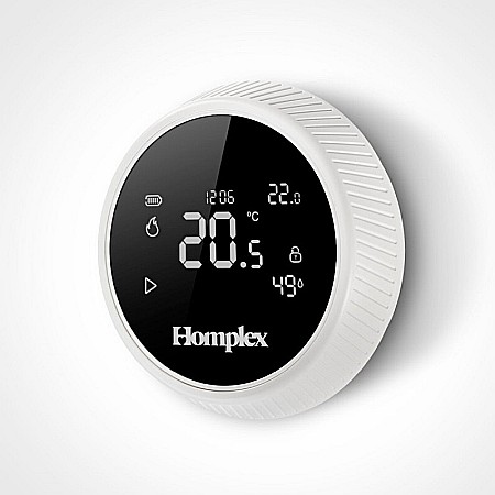TERMOSTAT DE AMBIENT CU CONTROL PRIN INTERNET HOMPLEX NX1 PROGRAMABIL WIRELESS ALB [2]