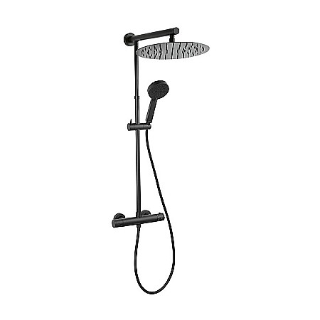 Seturi baterii baie - SET DUS FERRO BATERIE TERMOSTATATA + DUS FIX + DUS MOBIL TREVI BLACK NP75-TRV7U-BL