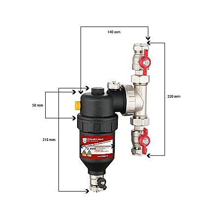 FILTRU ANTIMAGNETITA CLEANEX MAG HF1 3/4 (22MM) INSTALATIE TERMICA + SOLUTIE LBXCMPK022 [1]