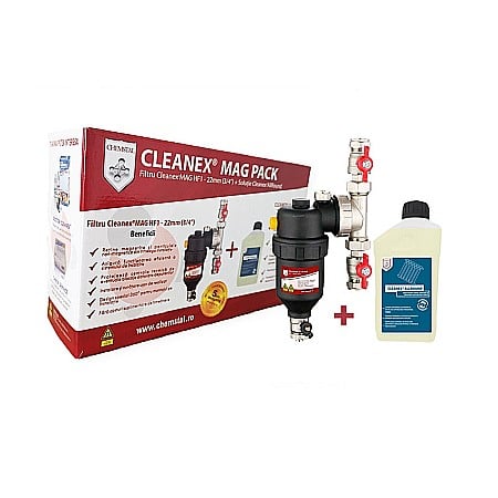 Filtre antimagnetita - FILTRU ANTIMAGNETITA CLEANEX MAG HF1 3/4 (22MM) INSTALATIE TERMICA + SOLUTIE LBXCMPK022