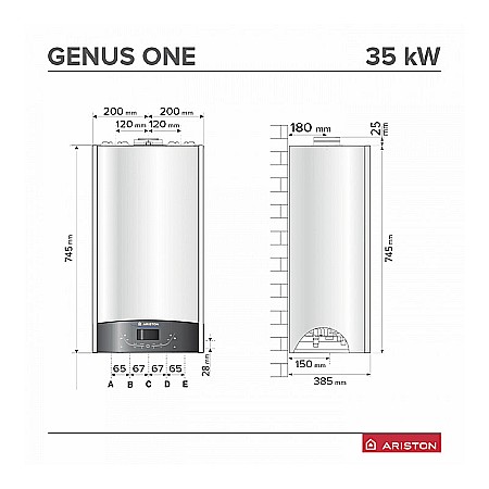 CENTRALA TERMICA PE GAZ ARISTON GENUS ONE+ WIFI 35 KW COMBI IN CONDENSATIE KIT EVACUARE INCLUS 3301779 [5]