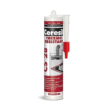 Silicon Banda adeziva - SILICON TERMO REZISTENT ELASTIC  -65C/+260C CS 28 CERESIT 280ML 2670127