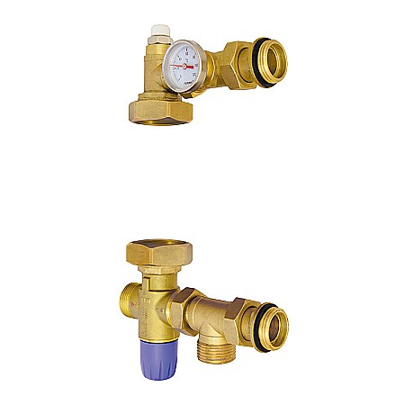 Grup amestec si pompare incalzire pardoseala - KIT PARDOSEALA GRUP AMESTEC PARDOSEALA FERRO GM1F-WP FARA POMPA DISTANTA RACORDURI 130MM