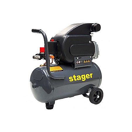 Scule electrice - COMPRESOR AER 24L STAGER HM2024F 8BAR 200L/MIN MONOFAZAT ANGRENARE DIRECTA
