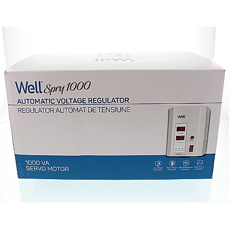 STABILIZATOR AUTOMAT 1000VA ALB CU SERVO MOTOR CU MONTAJ PERETE AVR-SRV-SPRY1000 WE [2]