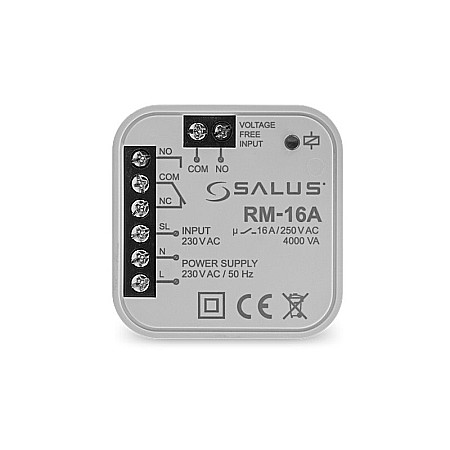 Casa inteligenta - Releu rm-16a salus 16a no/nc cu comanda la 230v sau contact liber de potential poate fi montat in doza