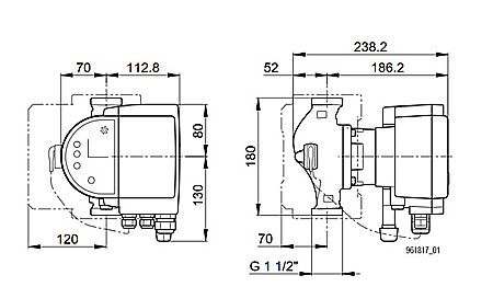 POMPA ELECTRONICA RECIRCULARE BIRAL MODULA 25-4 180 BLUE R 11/2 180MM 230V APA CALDA CONSUM PROTECTIE MOTOR SI AFISARE STARE FUNCTIONARE [2]
