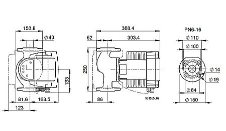 POMPA ELECTRONICA RECIRCULARE BIRAL MODULA 40-12 250 BLUE DN 40 250MM 230V APA CALDA CONSUM PROTECTIE MOTOR SI AFISARE STARE FUNCTIONARE [2]