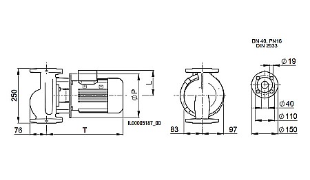 POMPA INLINE BIRAL VARIA 40-9 250 2 0.75 RED 0,75KW 250MM 10BAR ROTOR USCAT PENTRU INSTALATII INCALZIRE 2210130150 [2]