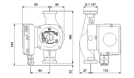 POMPA RECIRCULARE GRUNDFOS UPS 2 25-80 180 98707853 [2]