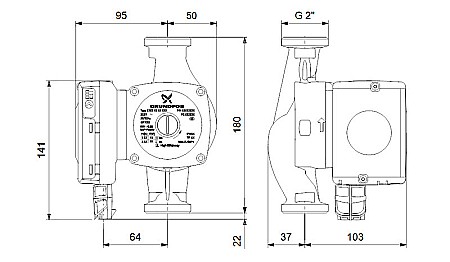POMPA RECIRCULARE GRUNDFOS UPS 2 32-80 180 98707855 [2]