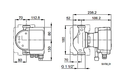 POMPA CIRCULATIE ELECTRONICA BIRAL MODULA 25-6 180 RED 180MM 230V ROTOR UMED PENTRU INSTALATII INCALZIRE [1]