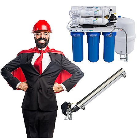 Sterilizatoare UV - Pachet Sterilizator UV statie dezinfectie SDE-055 1X55W Q=2.7MC/H Aquapur Valhoh Valrom