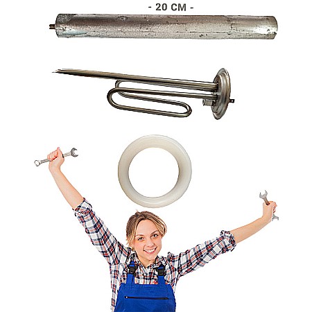 Accesorii, Piese de Schimb Boilere - PACHET REZISTENTA ELECTRICA 1500W BOILER FERROLI 46210110 CU ANOD MAGNEZIU SI GARNITURA FLANSA