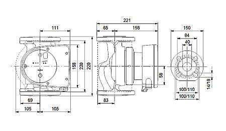 POMPA RECIRCULARE GRUNDFOS MAGNA1 40-60 F N 220 CORP INOX 99221300 [2]