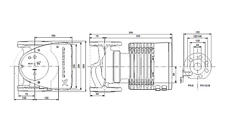 POMPA RECIRCULARE GRUNDFOS MAGNA1 65-120 F N 340 CORP INOX 99221398 [2]