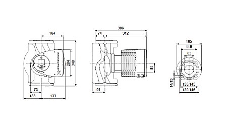 POMPA RECIRCULARE GRUNDFOS MAGNA3 65-80 F N 340 CORP INOX 97924363 [2]