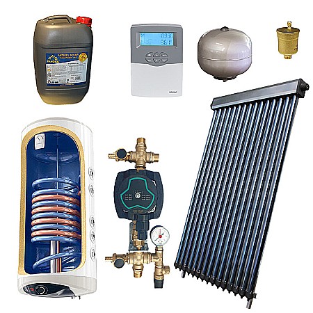 Panouri solare apa calda - KIT PANOU SOLAR APA CALDA PRESURIZAT 2P CONFORT CU BOILER CU DOUA SERPENTINE 120L PANOSOL C.281