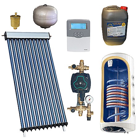 Panouri solare apa calda - KIT PANOU SOLAR APA CALDA PRESURIZAT 2P ECONOMIC CU BOILER CU DOUA SERPENTINE 120L PANOSOL C.280