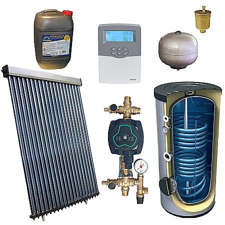 Kituri panouri solare apa calda - KIT PANOU SOLAR APA CALDA PRESURIZAT 4P ECONOMIC CU BOILER CU DOUA SERPENTINE 200L PANOSOL C.201